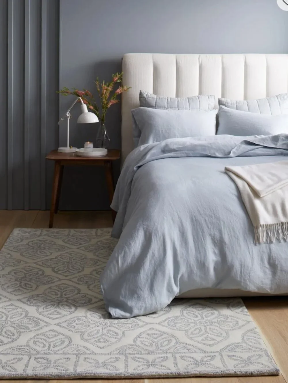 NIB Quince European Linen Duvet Cover - Queen - Mist